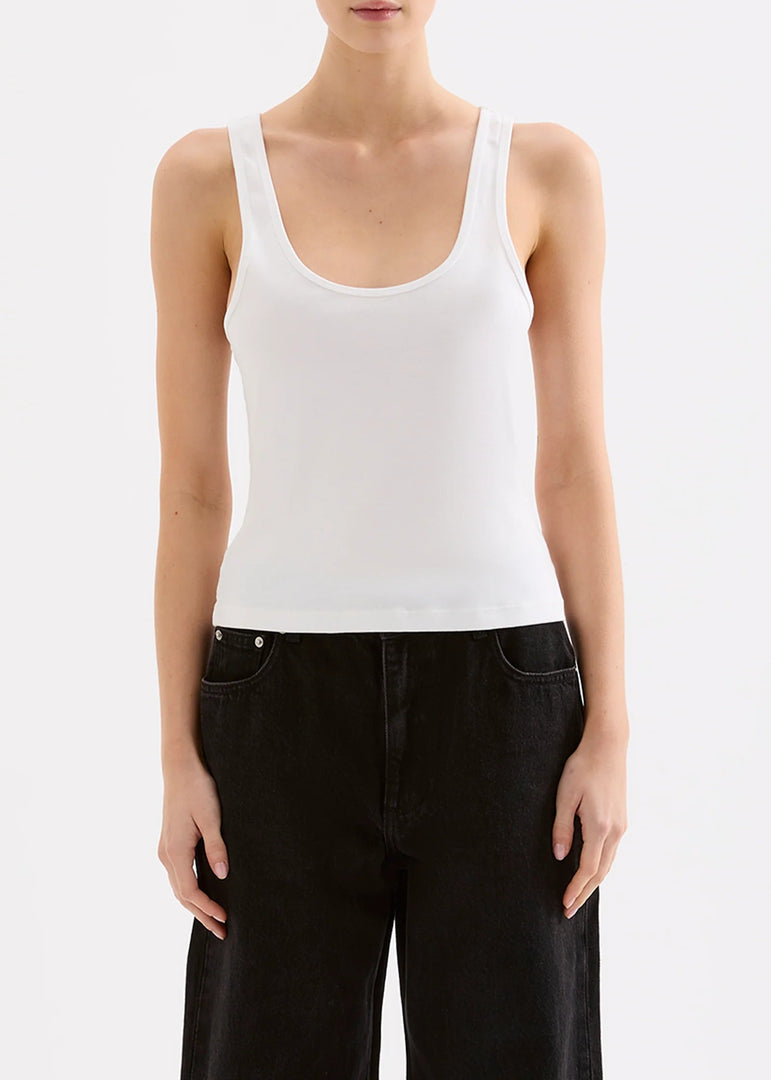 ORGANIC 90s SINGLET -WHITE