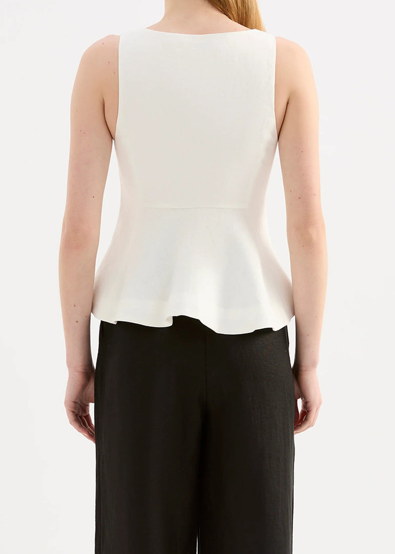 QUINN LINEN VEST - WHITE