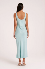 Load image into Gallery viewer, STAS CUPRO SLIP DRESS AQUA
