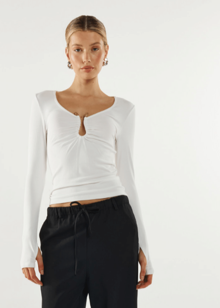 LEANNE LS TOP - WHITE