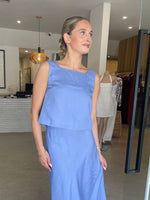 Load image into Gallery viewer, AZZURRA LINEN TOP JACARANDA