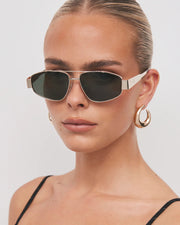 THE EARLE SUNGLASSES GOLD GREEN