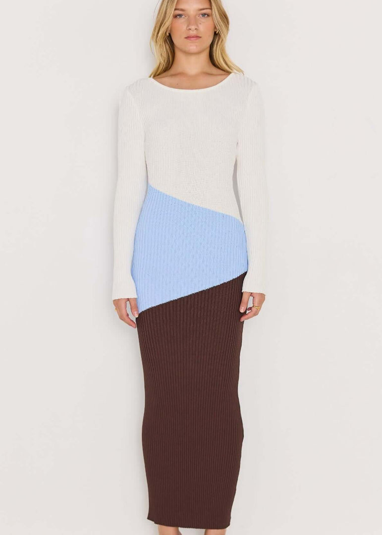 TIA KNIT MIDI DRESS ABSTRACT