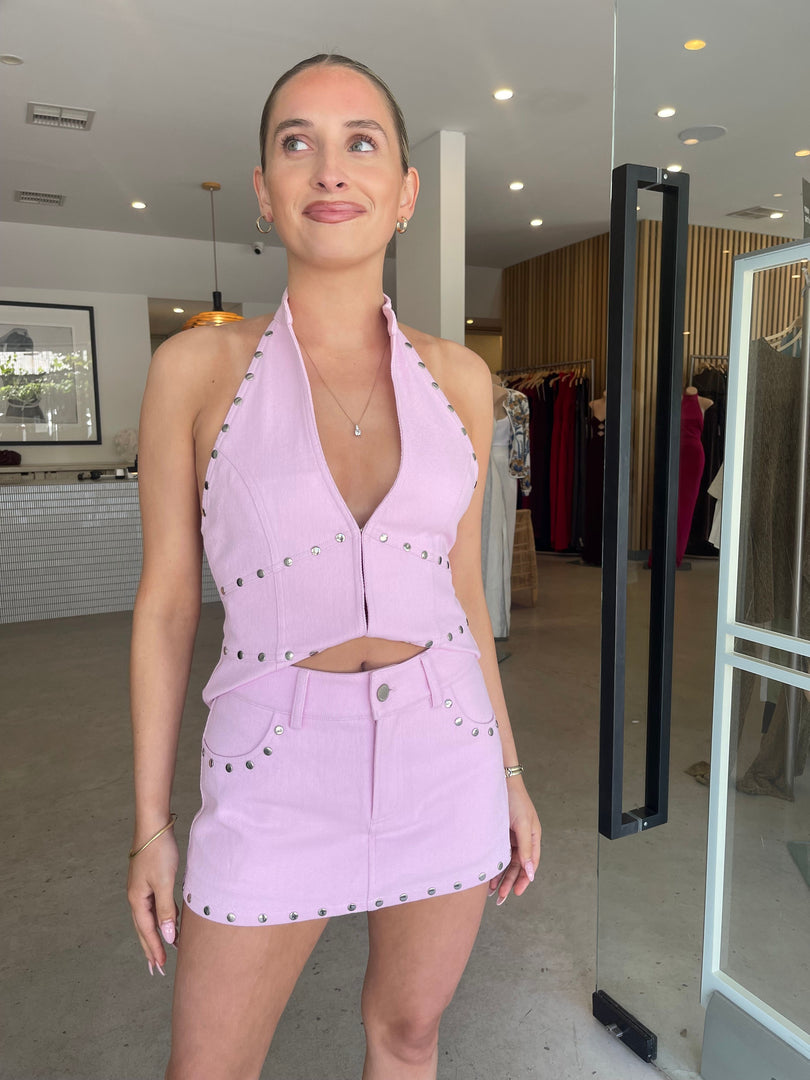 SELMA STUDDED MICRO SKORT