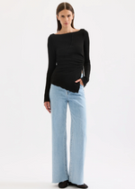 Load image into Gallery viewer, CORA LS TOP - BLACK
