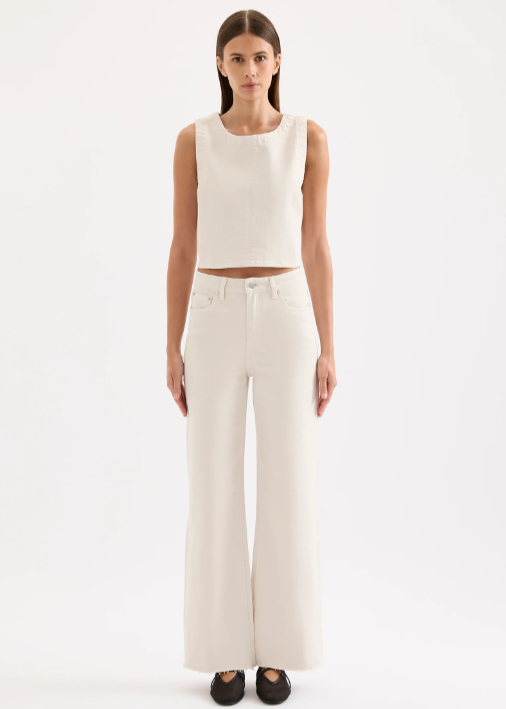 CALI STRETCH WIDE LEG JEAN - DUNE