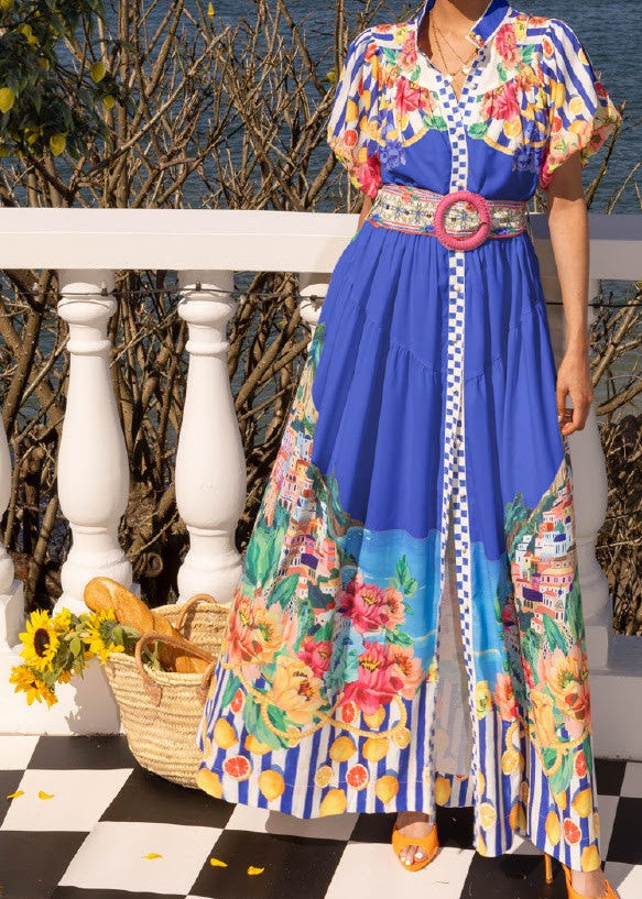 POSITANO MAXI DRESS BLUE