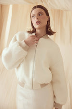 Load image into Gallery viewer, ALANNA BOUCLE BOMBER JACKET
