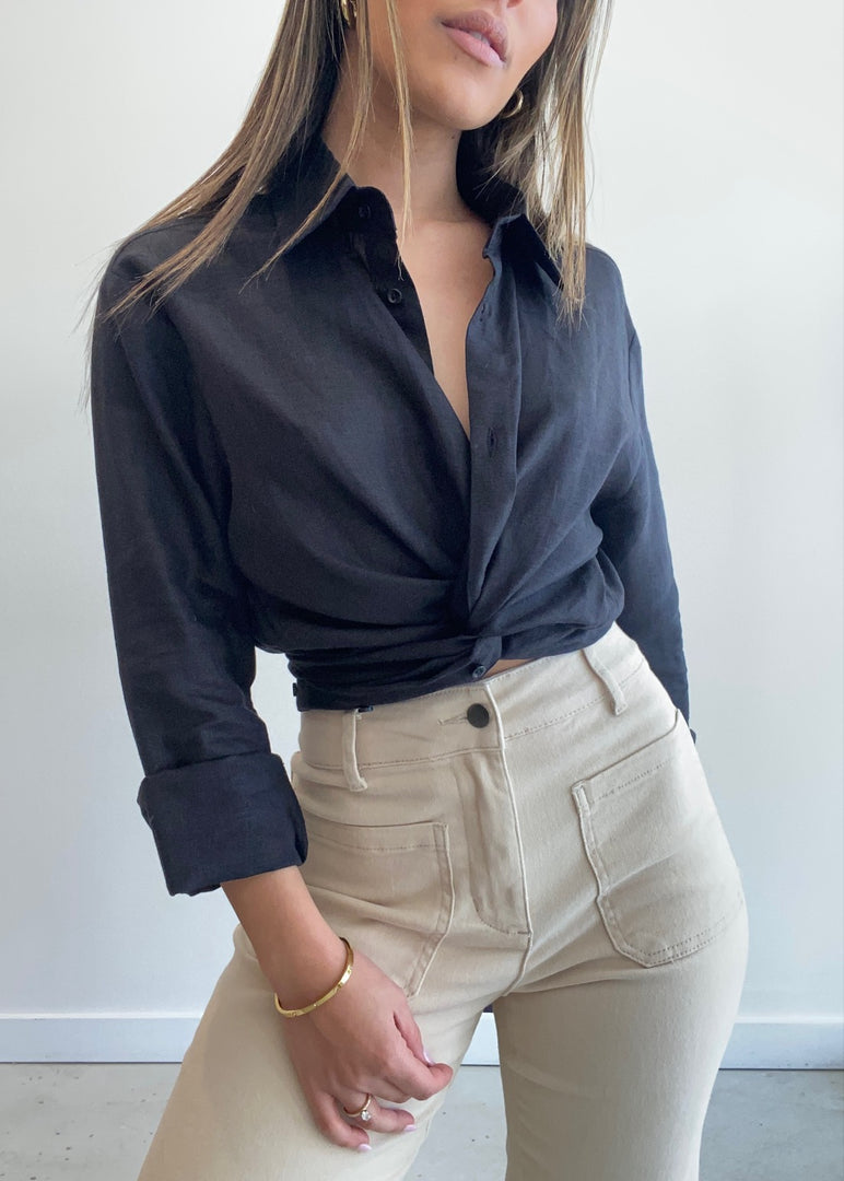 WRAP SHIRT - BLACK