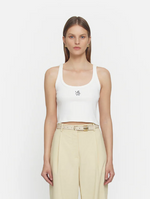 Load image into Gallery viewer, V &amp; W CROP TANK IVORY