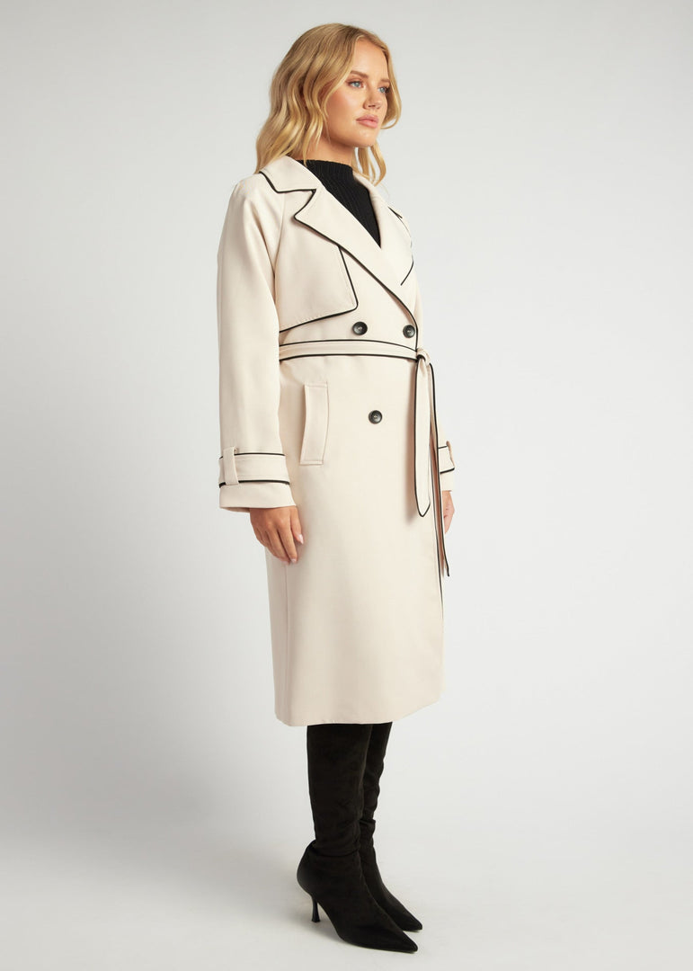 CASSIA CONTRAST TRENCH BEIGE