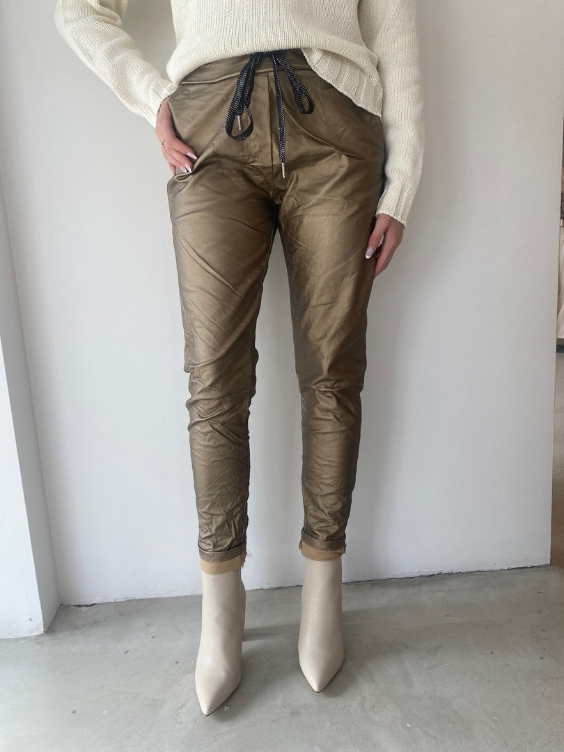METALLIC PANT - GOLD