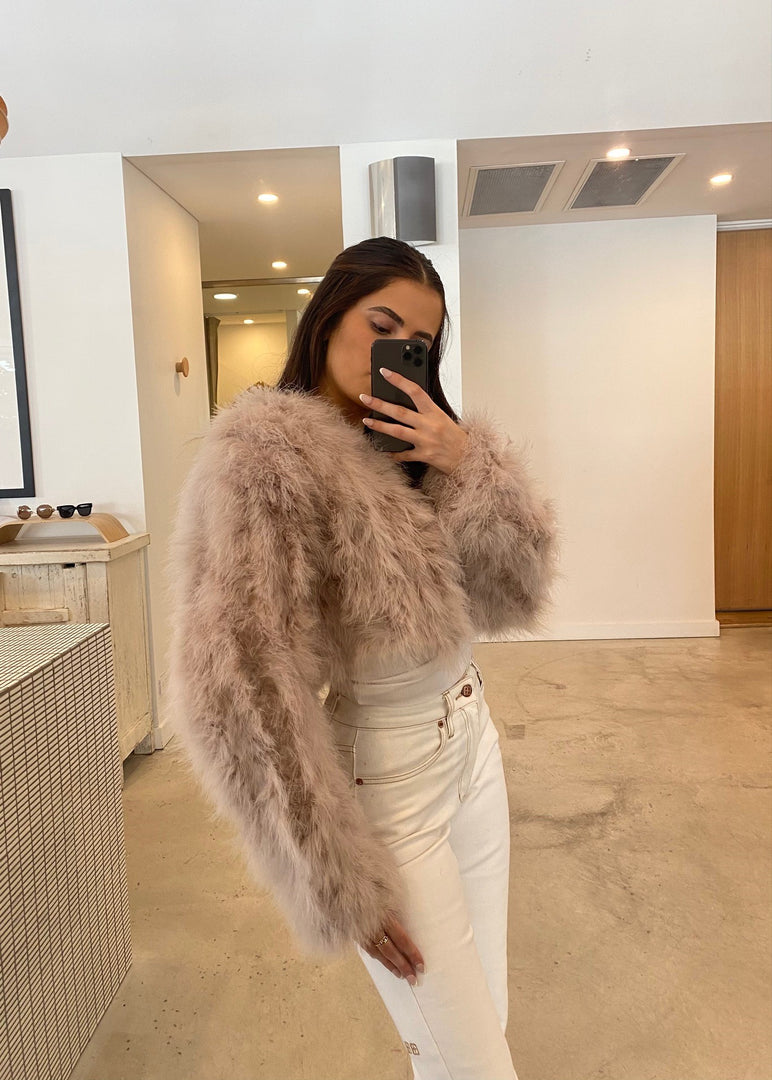 MANHATTAN CROP JACKET - BLUSH