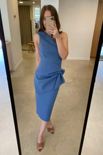 Load image into Gallery viewer, THINKING OUT LOUD MIDI DRESS - BLUE
