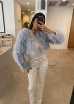 Load image into Gallery viewer, MANHATTAN CROP JACKET - BABY BLUE
