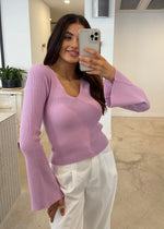 Load image into Gallery viewer, SUNDAE KNIT TOP - LILAC
