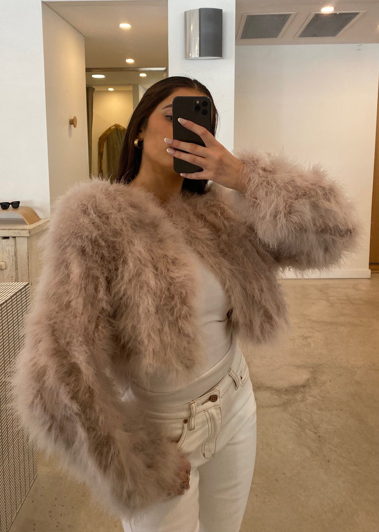 MANHATTAN CROP JACKET - BLUSH