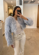Load image into Gallery viewer, MANHATTAN CROP JACKET - BABY BLUE
