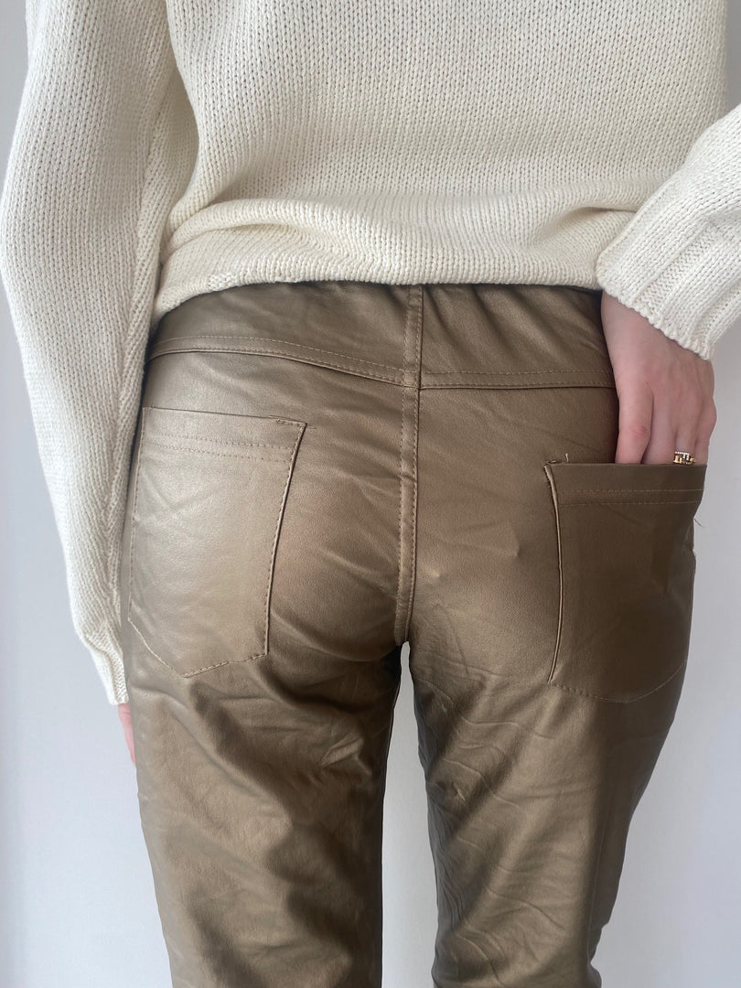 METALLIC PANT - GOLD