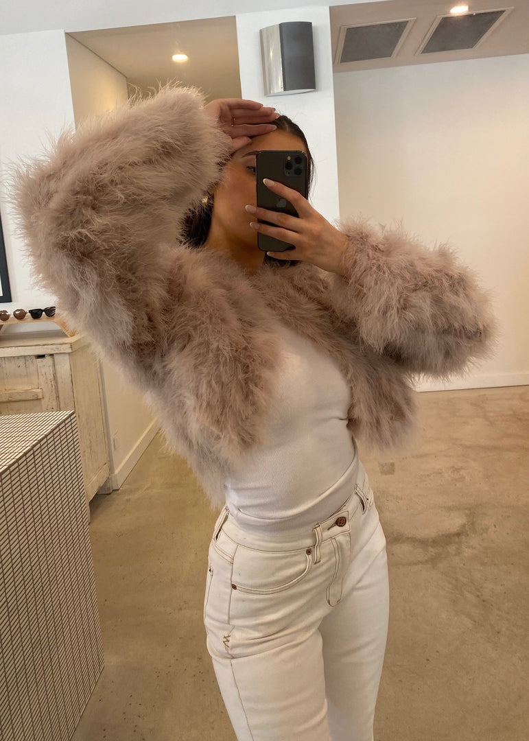 MANHATTAN CROP JACKET - BLUSH