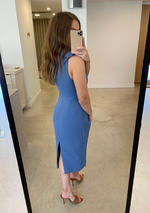 Load image into Gallery viewer, THINKING OUT LOUD MIDI DRESS - BLUE

