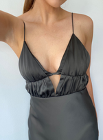 Load image into Gallery viewer, PINNACLE SLIP MIDI DRESS - DEEP OLIVE
