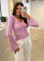 Load image into Gallery viewer, SUNDAE KNIT TOP - LILAC

