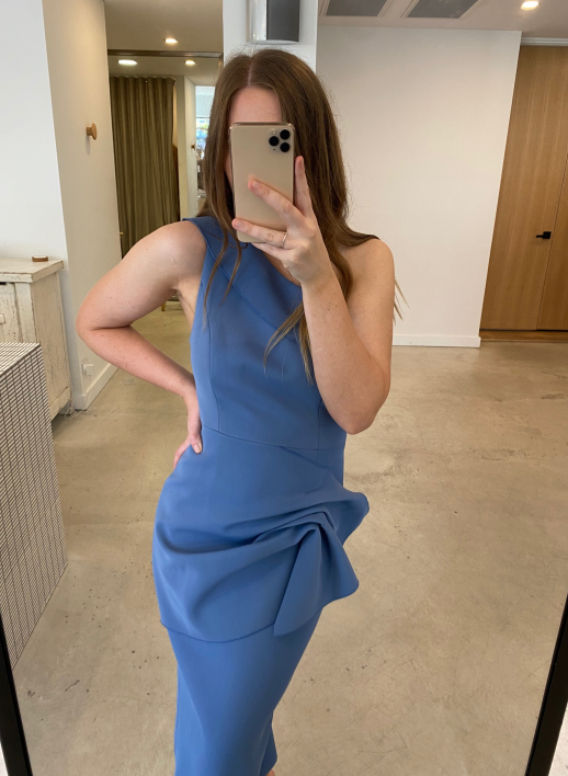 THINKING OUT LOUD MIDI DRESS - BLUE