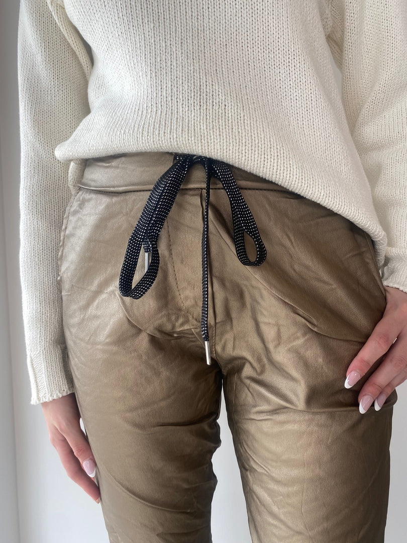 METALLIC PANT - GOLD