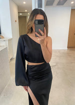 Load image into Gallery viewer, ALLEGRA CROP TOP BLACK
