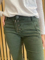 Load image into Gallery viewer, ITALIAN BUTTON JEANS - MILITARY
