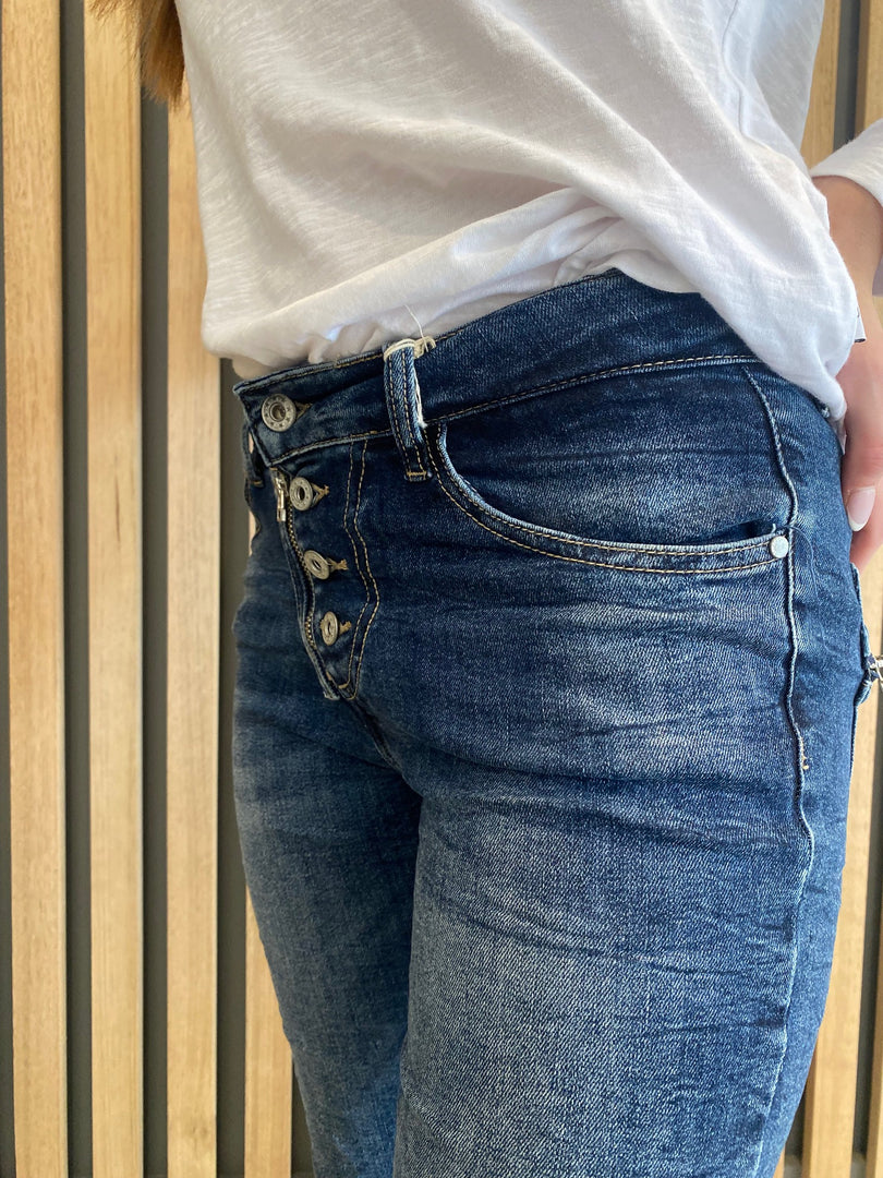 ITALIAN BUTTON JEANS - WASH DENIM