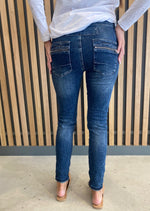 Load image into Gallery viewer, ITALIAN BUTTON JEANS - WASH DENIM
