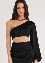 Load image into Gallery viewer, ALLEGRA CROP TOP BLACK
